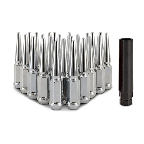 Mishimoto Mishimoto Steel Spiked Lug Nuts M14 x 1.5 24pc Set Chrome Mishimoto Lug Nuts  AXOPROS