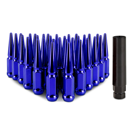 Mishimoto Mishimoto Steel Spiked Lug Nuts M14 x 1.5 32pc Set Blue Mishimoto Lug Nuts  AXOPROS