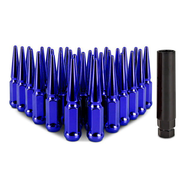 Mishimoto Mishimoto Steel Spiked Lug Nuts M14 x 1.5 32pc Set Blue Mishimoto Lug Nuts  AXOPROS