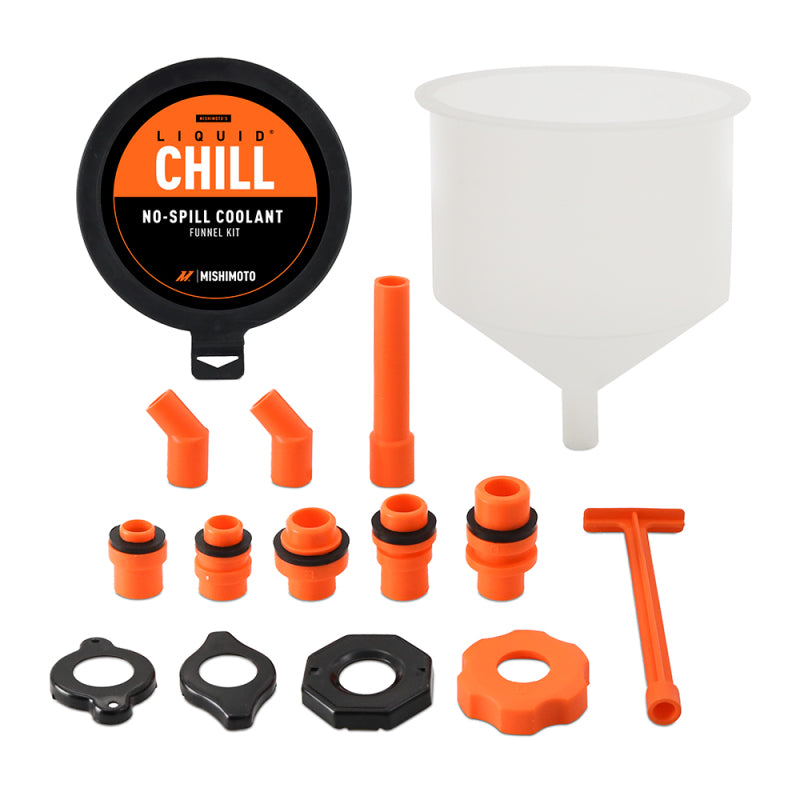 Mishimoto No-Spill Coolant Funnel Kit 15pc Set Mishimoto Tools  AXOPROS