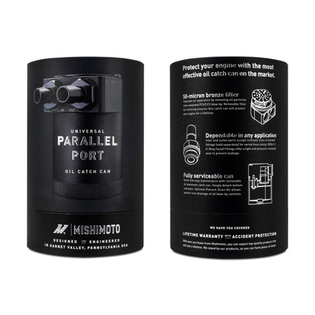 Mishimoto Parallel Port Universal Baffled Oil Catch Can Mishimoto Oil Catch Cans  AXOPROS