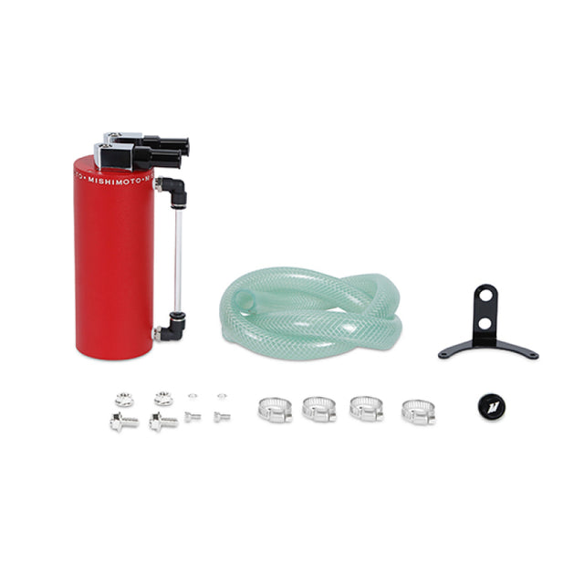 Mishimoto Small Aluminum Oil Catch Can - Wrinkle Red Mishimoto Oil Catch Cans  AXOPROS