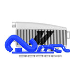 Mishimoto Subaru 02-07 WRX/04-07 STi Top-Mount Intercooler Kit - Powder Coated Silver & Blue Hoses Mishimoto Intercoolers  AXOPROS