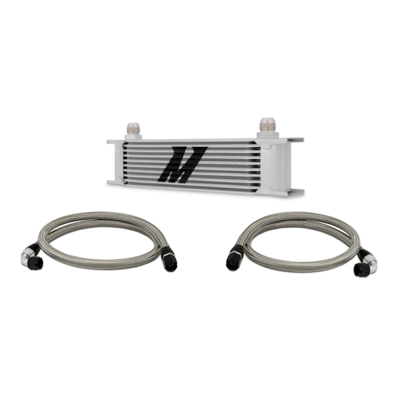 Mishimoto Universal 10 Row Oil Cooler Kit (Metal Braided Lines) Mishimoto Oil Coolers  AXOPROS