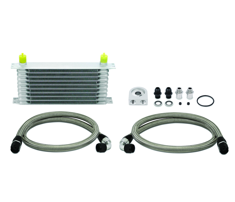 Mishimoto Universal 10 Row Oil Cooler Kit (Metal Braided Lines) Mishimoto Oil Coolers  AXOPROS