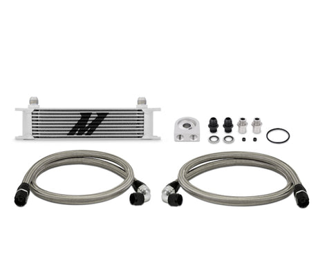 Mishimoto Universal 10 Row Oil Cooler Kit (Metal Braided Lines) Mishimoto Oil Coolers  AXOPROS