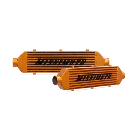 Mishimoto Universal Gold Z Line Intercooler  Overall Size: 28x8x3 Core Size: 21x6x2.5 Inlet / Outlet Mishimoto Intercoolers  AXOPROS
