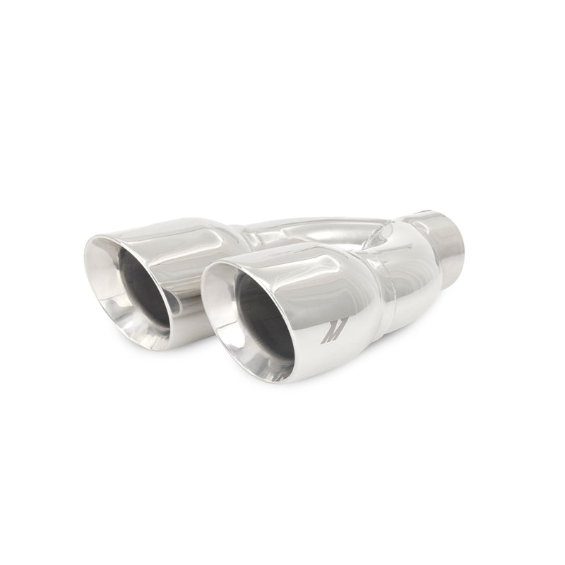 Mishimoto Universal Steel Muffler Tip 2.5in Inlet Dual Y Polished Mishimoto Muffler  AXOPROS