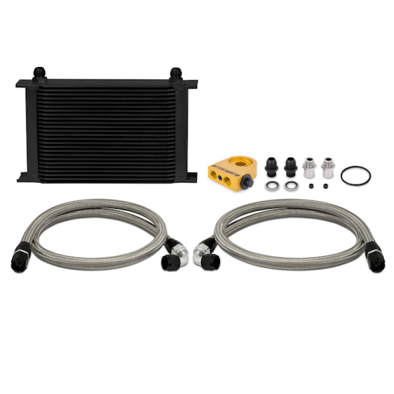 Mishimoto Universal Thermostatic 25 Row Oil Cooler Kit (Black Cooler) Mishimoto Oil Coolers  AXOPROS