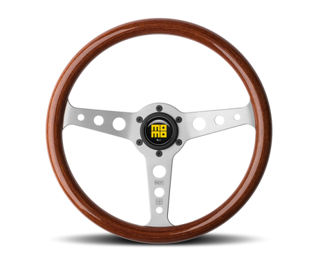 Momo Indy Steering Wheel 350 mm - Magoany Wood/Brshd Spokes MOMO Steering Wheels  AXOPROS