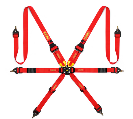 Momo Int. Camlock 6pt Clip In Restraint-Red MOMO Seat Belts & Harnesses  AXOPROS