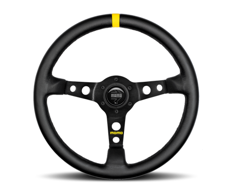 Momo MOD07 Steering Wheel 350 mm -  Black Leather/Black Spokes/1 Stripe MOMO Steering Wheels  AXOPROS