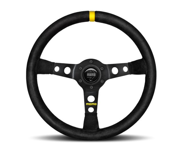 Momo MOD07 Steering Wheel 350 mm -  Black Suede/Black Spokes/1 Stripe MOMO Steering Wheels  AXOPROS