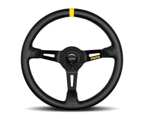 Momo MOD08 Steering Wheel 350 mm -  Black Leather/Black Spokes/1 Stripe MOMO Steering Wheels  AXOPROS