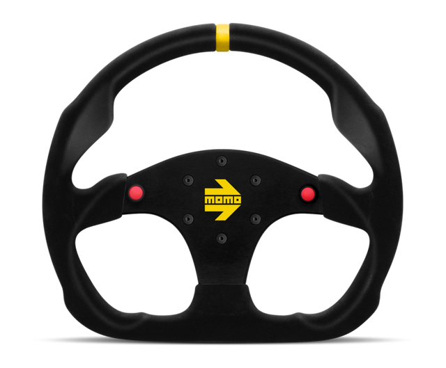Momo MOD30 Buttons Steering Wheel 320 mm -  Black Suede/Black Spokes/1 Stripe MOMO Steering Wheels  AXOPROS