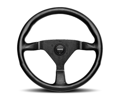 Momo Montecarlo Steering Wheel 320 mm - Black Leather/Black Stitch/Black Spokes MOMO Steering Wheels  AXOPROS