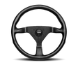 Momo Montecarlo Steering Wheel 350 mm - Black Leather/Red Stitch/Black Spokes MOMO Steering Wheels  AXOPROS