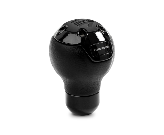Momo Nero Shift Knob - Tall Black Leather, Black Chrome Insert MOMO Shift Knobs  AXOPROS