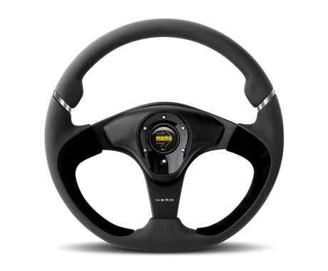 Momo Nero Steering Wheel 350 mm - Black Leather/Suede/Black Spokes MOMO Steering Wheels  AXOPROS