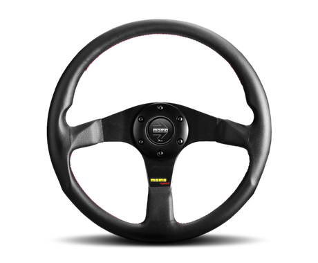 Momo Tuner Steering Wheel 350 mm - Black Leather/Red Stitch/Black Spokes MOMO Steering Wheels  AXOPROS