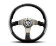 Momo Tuner Steering Wheel 350 mm - Black Leather/Red Stitch/Black Spokes MOMO Steering Wheels  AXOPROS