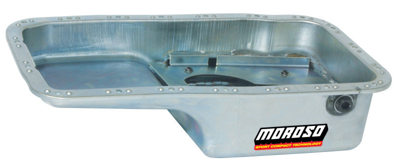 Moroso Acura/Honda 1.6L B16A3 Road Race Baffled Wet Sump 5.5qt 6in Steel Oil Pan Moroso Oil Pans  AXOPROS