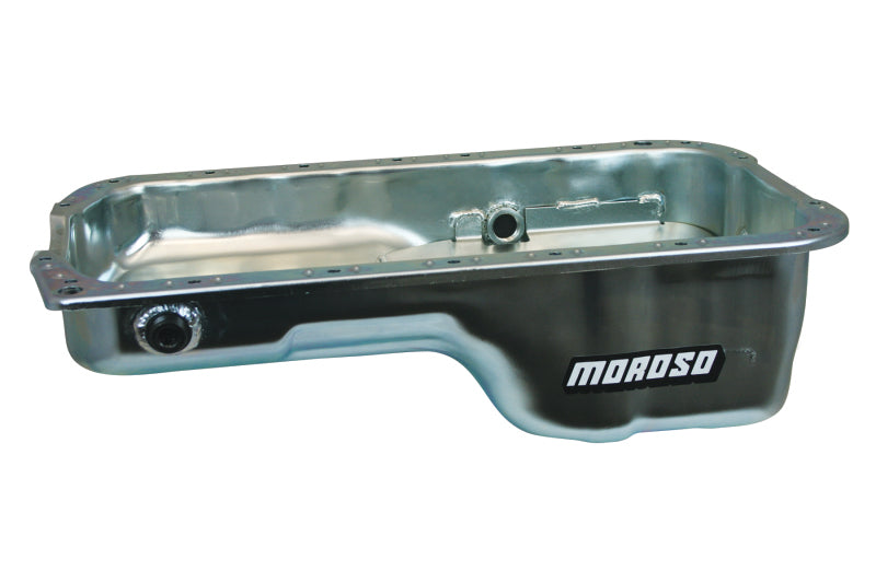 Moroso Honda 2.2/2.3L H Series Stock (w/Oil Drainbacks) Wet Sump 4qt 5.25in Steel Oil Pan Moroso Oil Pans  AXOPROS