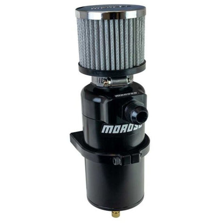 Moroso Single Inlet -10AN Billet Breather Tank Catch Can - Black Moroso Oil Catch Cans  AXOPROS