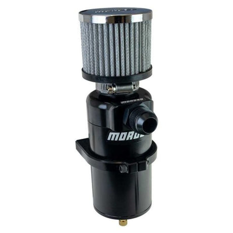 Moroso Single Inlet -12AN Billet Breather Tank Catch Can - Black Moroso Oil Catch Cans  AXOPROS