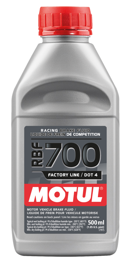 Motul 1/2L Brake Fluid RBF 700 - Racing DOT 4 Motul Brake Fluid  AXOPROS