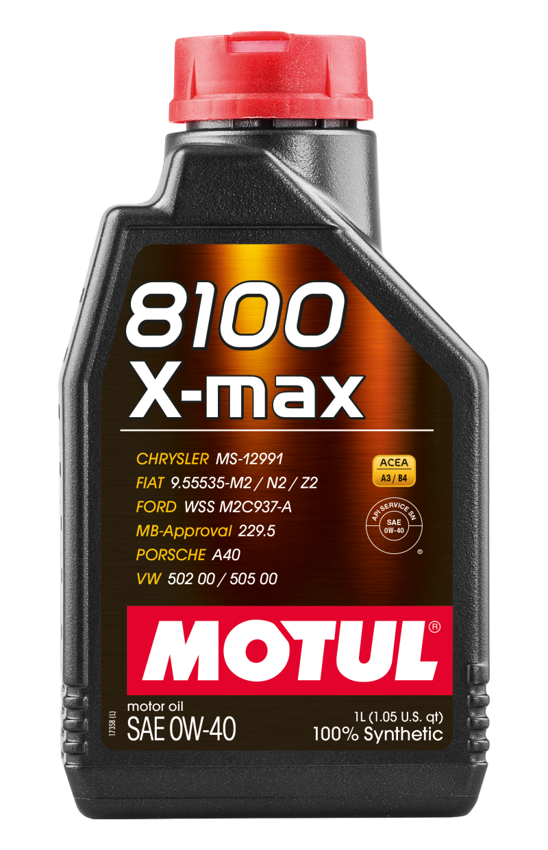 Motul 1L Synthetic Engine Oil 8100 0W40 X-MAX - Porsche A40 Motul Motor Oils  AXOPROS