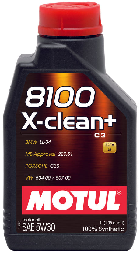 Motul 1L Synthetic Engine Oil 8100 5W30 X-CLEAN - LL04- MB 229.51- 504.00-507.00 Motul Motor Oils  AXOPROS