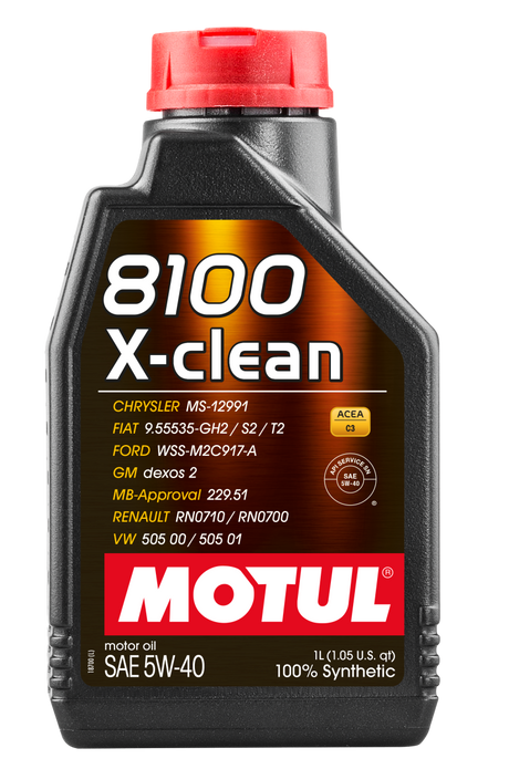 Motul 1L Synthetic Engine Oil 8100 5W40 X-CLEAN C3 -505 01-502 00-505 00-LL04 Motul Motor Oils  AXOPROS