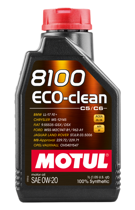 Motul 1L Synthetic Engine Oil 8100 Eco-Clean 0W20 Motul Motor Oils  AXOPROS