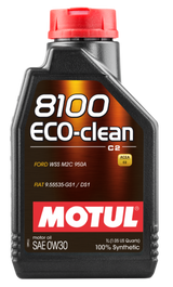 Motul 1L Synthetic Engine Oil 8100 Eco-Clean 0W30 12X1L - C2/API SM/ST.JLR 03.5007 - 1L Motul Motor Oils  AXOPROS