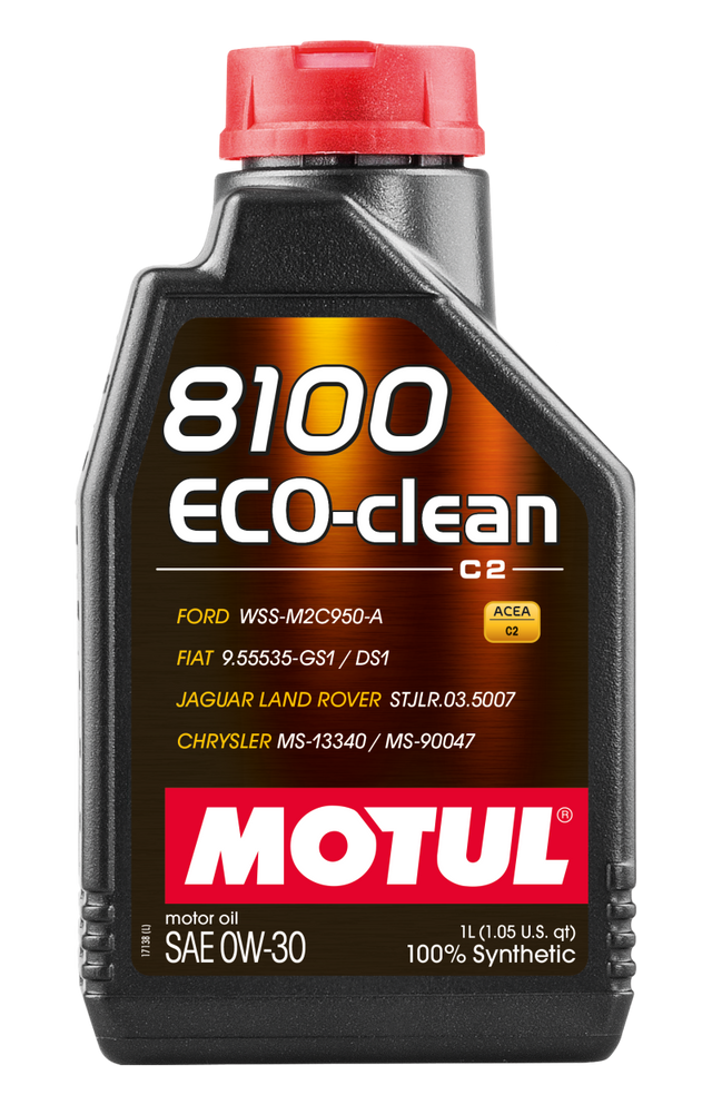 Motul 1L Synthetic Engine Oil 8100 Eco-Clean 0W30 12X1L - C2/API SM/ST.JLR 03.5007 - 1L Motul Motor Oils  AXOPROS