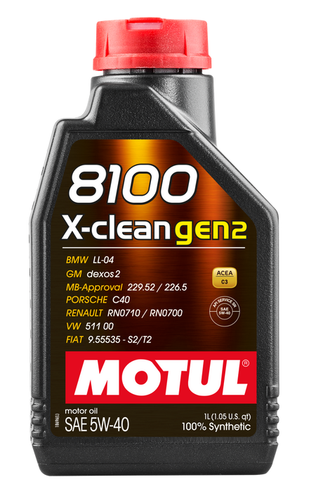 Motul 1L Synthetic Engine Oil 8100 X-CLEAN Gen 2 5W40 Motul Motor Oils  AXOPROS