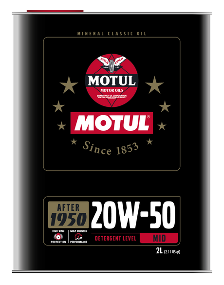 Motul 20W50 Classic Performance Oil - 10x2L Motul Motor Oils  AXOPROS