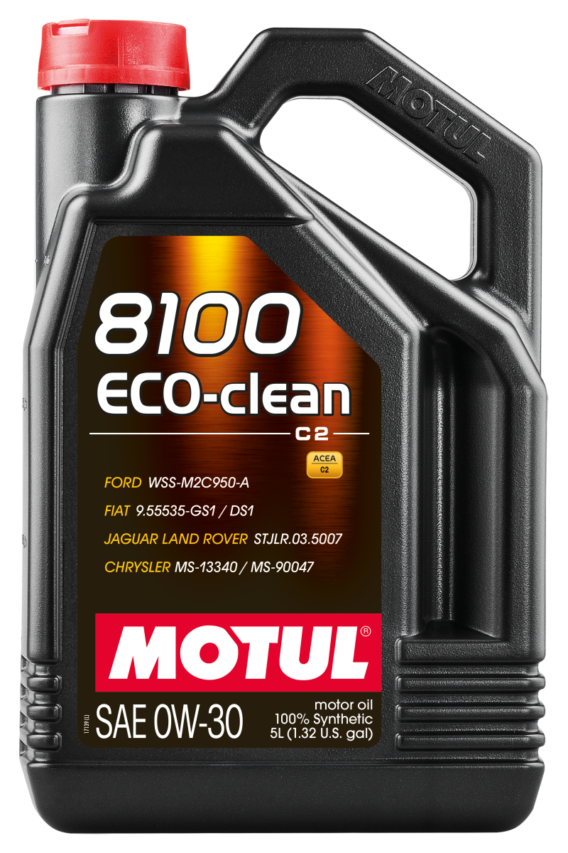Motul 5L Synthetic Engine Oil 8100 0W30 4x5L ECO-CLEAN  ACEA C2 API SM ST.JLR 03.5007 Motul Motor Oils  AXOPROS