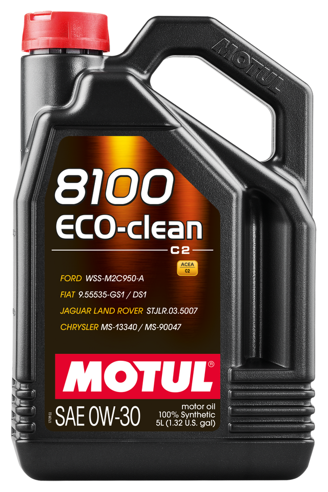 Motul 5L Synthetic Engine Oil 8100 0W30 4x5L ECO-CLEAN  ACEA C2 API SM ST.JLR 03.5007 Motul Motor Oils  AXOPROS