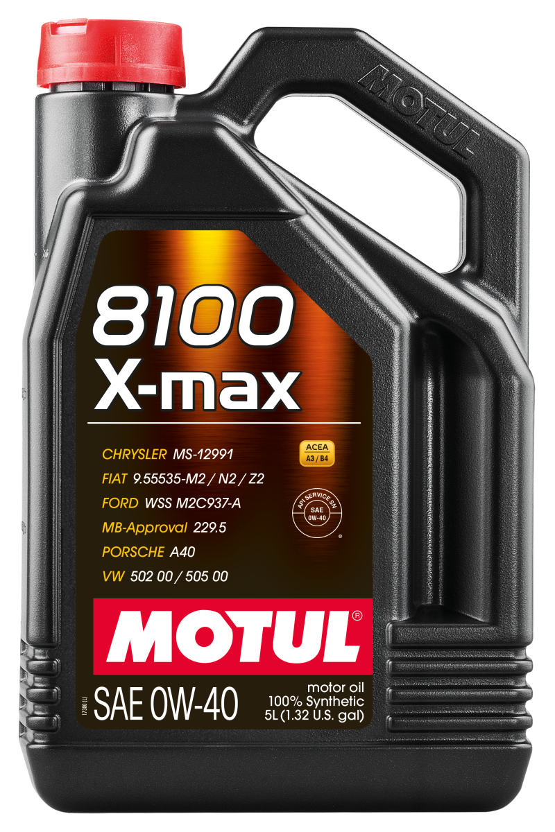 Motul 5L Synthetic Engine Oil 8100 0W40 X-MAX - Porsche A40 Motul Motor Oils  AXOPROS