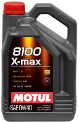 Motul 5L Synthetic Engine Oil 8100 0W40 X-MAX - Porsche A40 Motul Motor Oils  AXOPROS