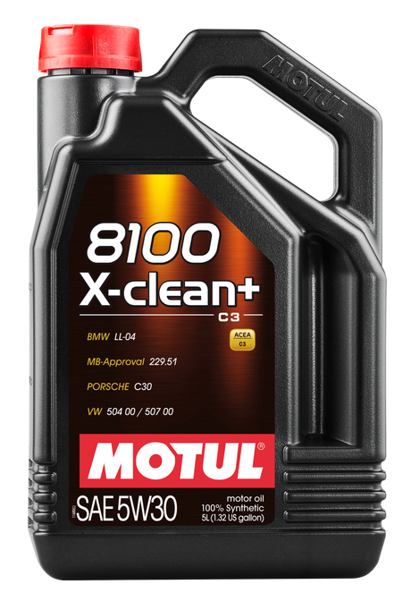 Motul 5L Synthetic Engine Oil 8100 5W30 X-CLEAN Plus Motul Motor Oils  AXOPROS