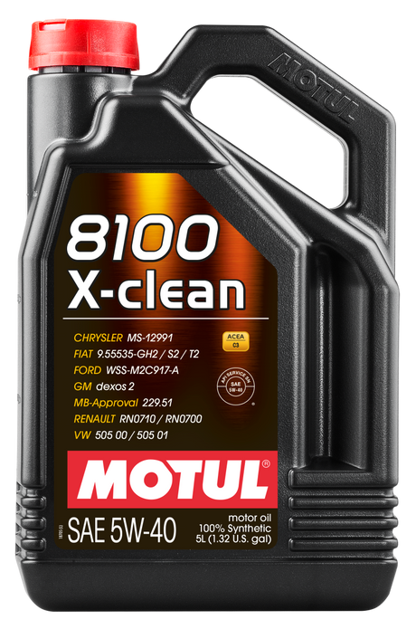 Motul 5L Synthetic Engine Oil 8100 5W40 X-CLEAN C3 -505 01-502 00-505 00-LL04 Motul Motor Oils  AXOPROS