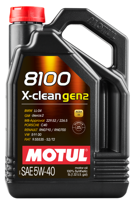 Motul 5L Synthetic Engine Oil 8100 X-CLEAN Gen 2 5W40 Motul Motor Oils  AXOPROS