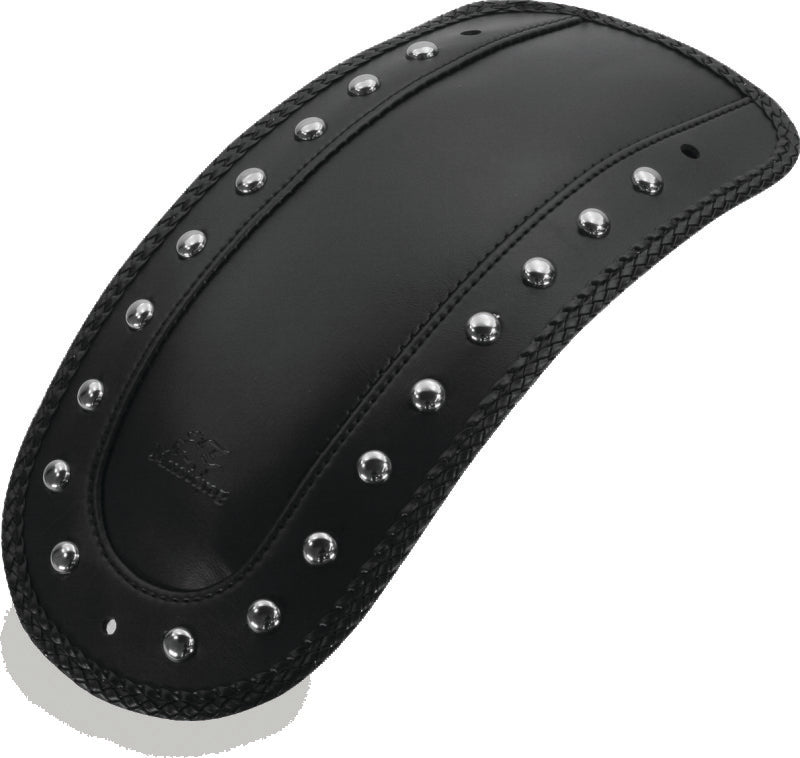 Mustang 00-17 Harley Softail FLSTS, FLSTN, FLSTC w/Stud Plate Fender Bib w/Studs - Black Mustang Motorcycle Fender Bibs  AXOPROS