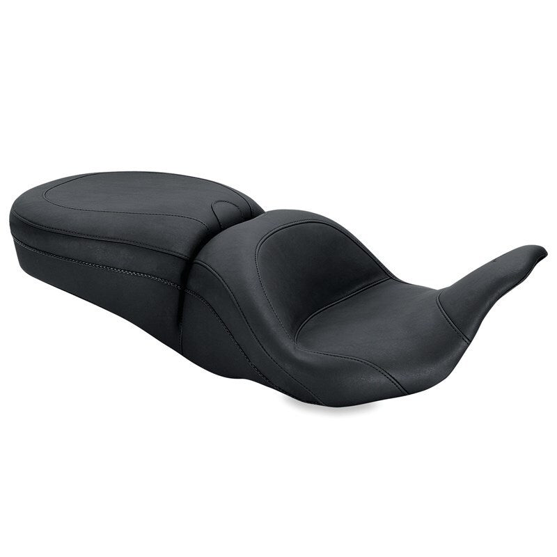 Mustang 08-21 Harley Electra Glide, Rd Glide, Rd King, Str Glide Lowdown Touring 1PC Seat - Black Mustang Motorcycle One-Piece Motorcycle Seats  AXOPROS