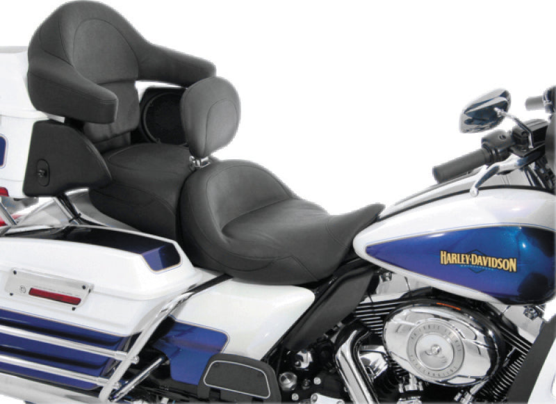 Mustang 08-21 Harley Electra Glide, Rd Glide, Rd King ,Str Glide Super Touring 1PC Seat - Black Mustang Motorcycle One-Piece Motorcycle Seats  AXOPROS