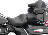Mustang 08-21 Harley Electra Glide, Rd Glide, Rd King, Str Glide Super Touring 1PC Seat - Black Mustang Motorcycle One-Piece Motorcycle Seats  AXOPROS