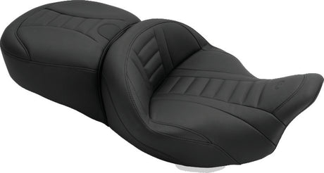Mustang 08-21 Harley Electra Glide, Rd Glide, Rd King, Str Glide Touring 1PC Seat Deluxe - Black Mustang Motorcycle One-Piece Motorcycle Seats  AXOPROS